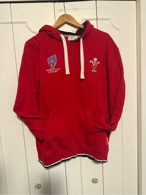 Wales WRU Red Rugby Hoodie with World Cup Crest